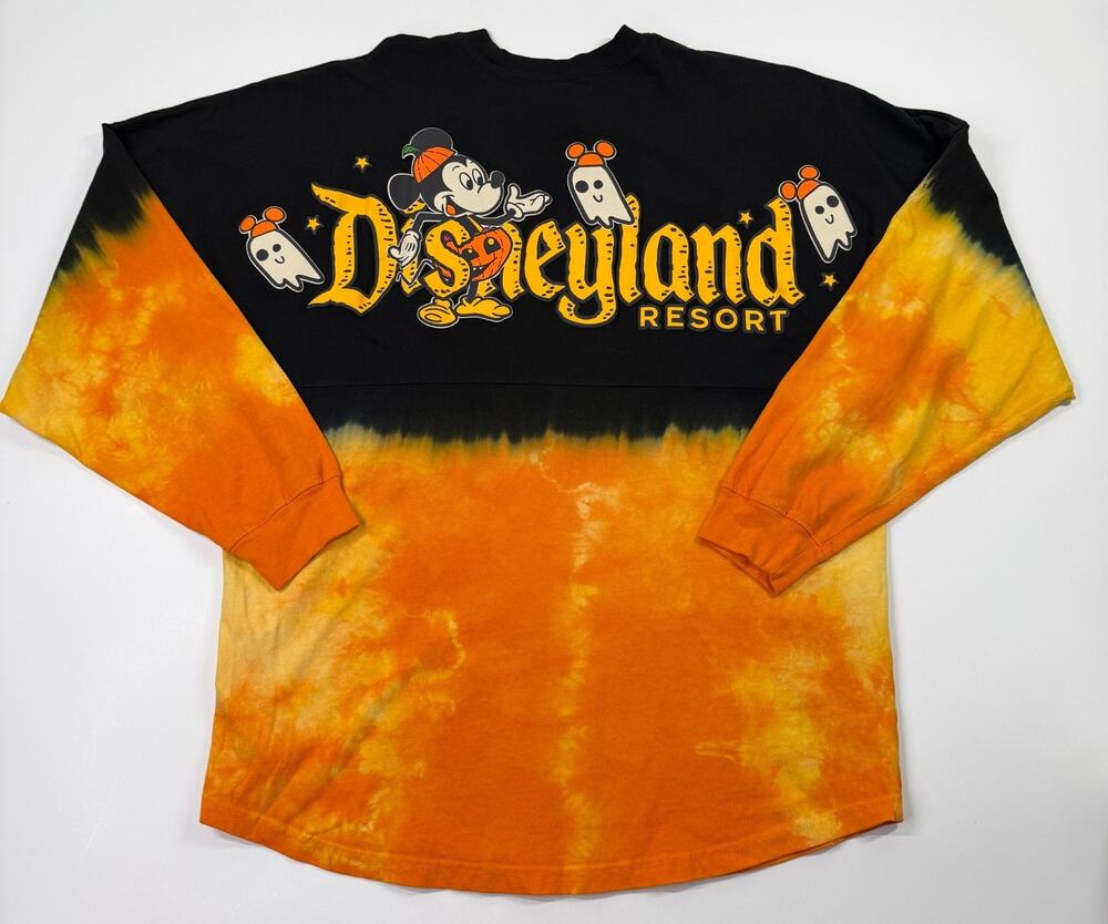 Disneyland Resort Halloween Mickey Spirit Jersey Tie Dye Black Orange Medium